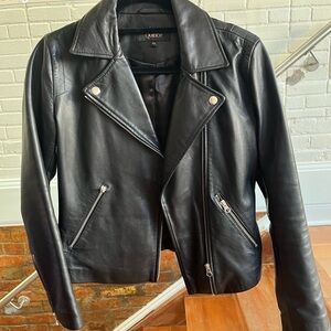 XS Quince Classic Black Leather Jacket